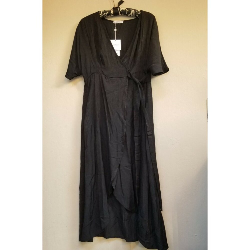 KOANDAILY Womens Wrap Beach Party Maxi Dress Small Short Sleeve High Low Hem New